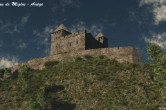 Hypothèse de reconstruction château de Miglos par Laurent Chanal - © Reconstruction 3D châteaux en ruines