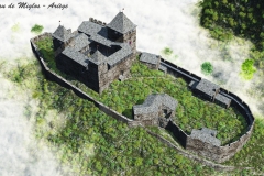Hypothèse de reconstruction château de Miglos par Laurent Chanal - © Reconstruction 3D châteaux en ruines